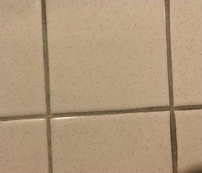 tile grout with soot damage