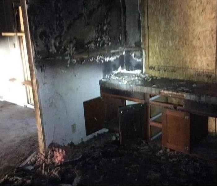 Kitchen in Fort Worth with fire damage