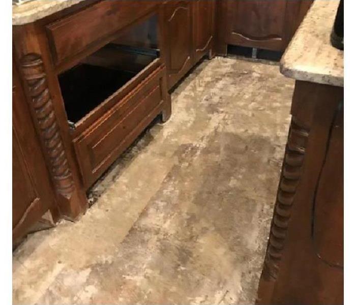 Flooring with water damage