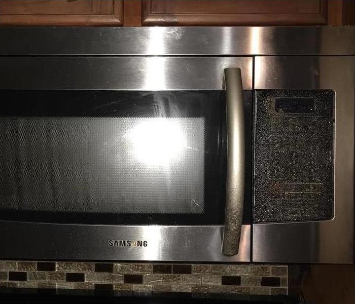 Microwave with fire damage
